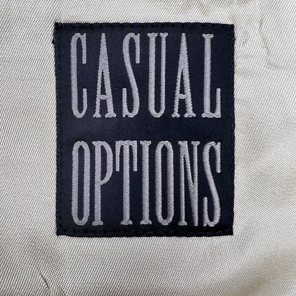 Casual Options Blue Houndstooth Plaid Silk Wool Blend Single Breasted Blazer - Picture 6 of 9